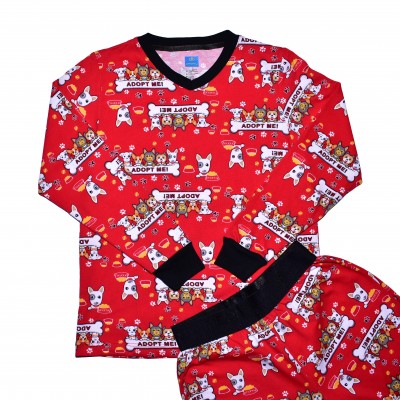 Pijama Glow Adopt Me rojo junior manga larga